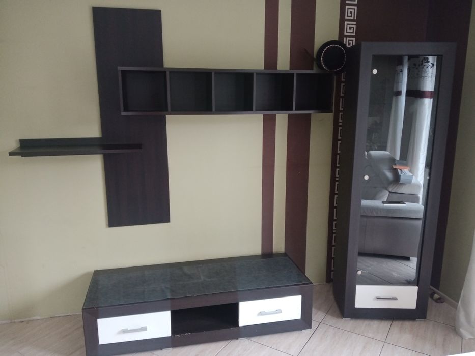 Wenge BRW Black Red White komplet (witryna szafka RTV półka )