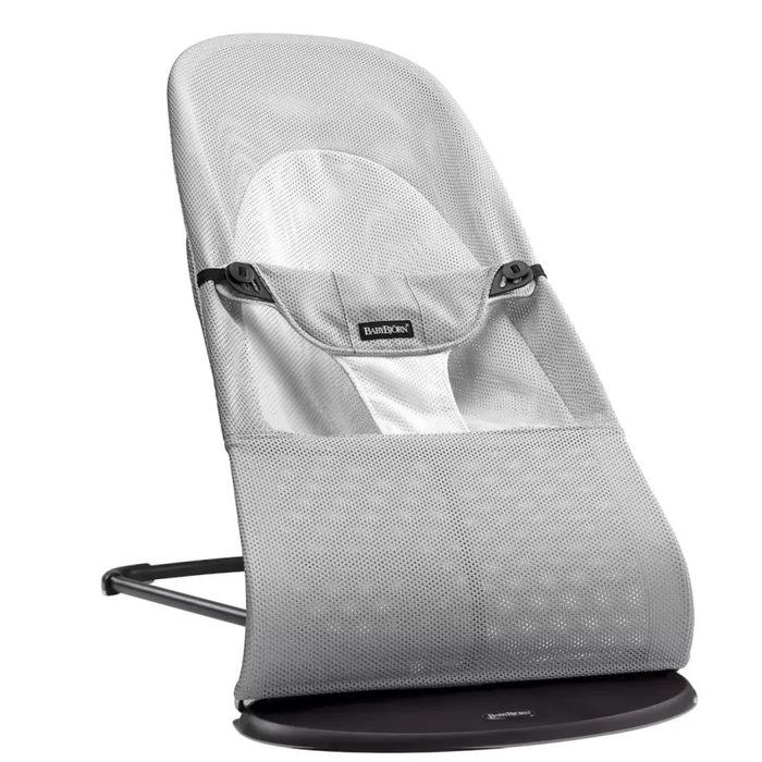 BABYBJORN - leżaczek bujaczek BALANCE SOFT MESH, Srebrny - Biały