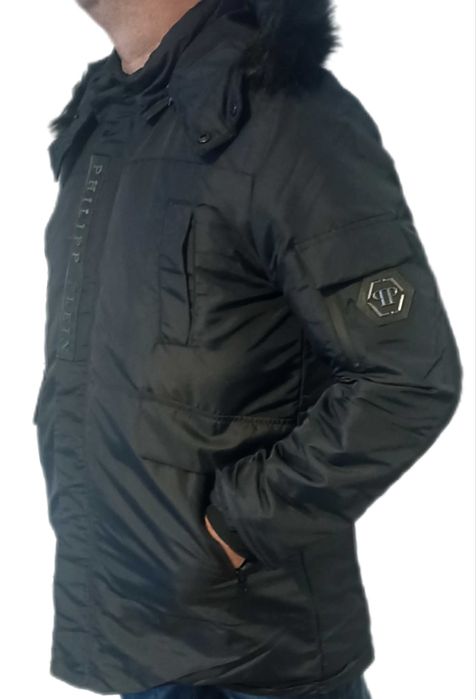 Philipp Plein kurtka ocieplana granatowa z odpinanym kapturem r.S,M,XL