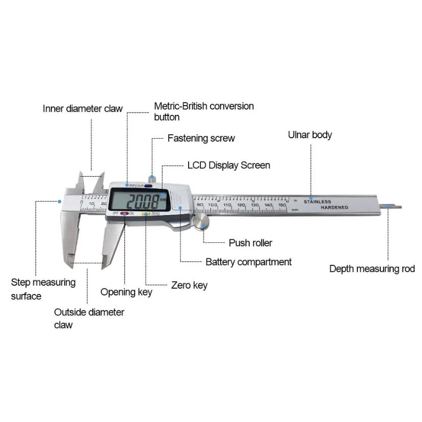 Цифровий штангенциркуль Digital Caliper Stainless Steel