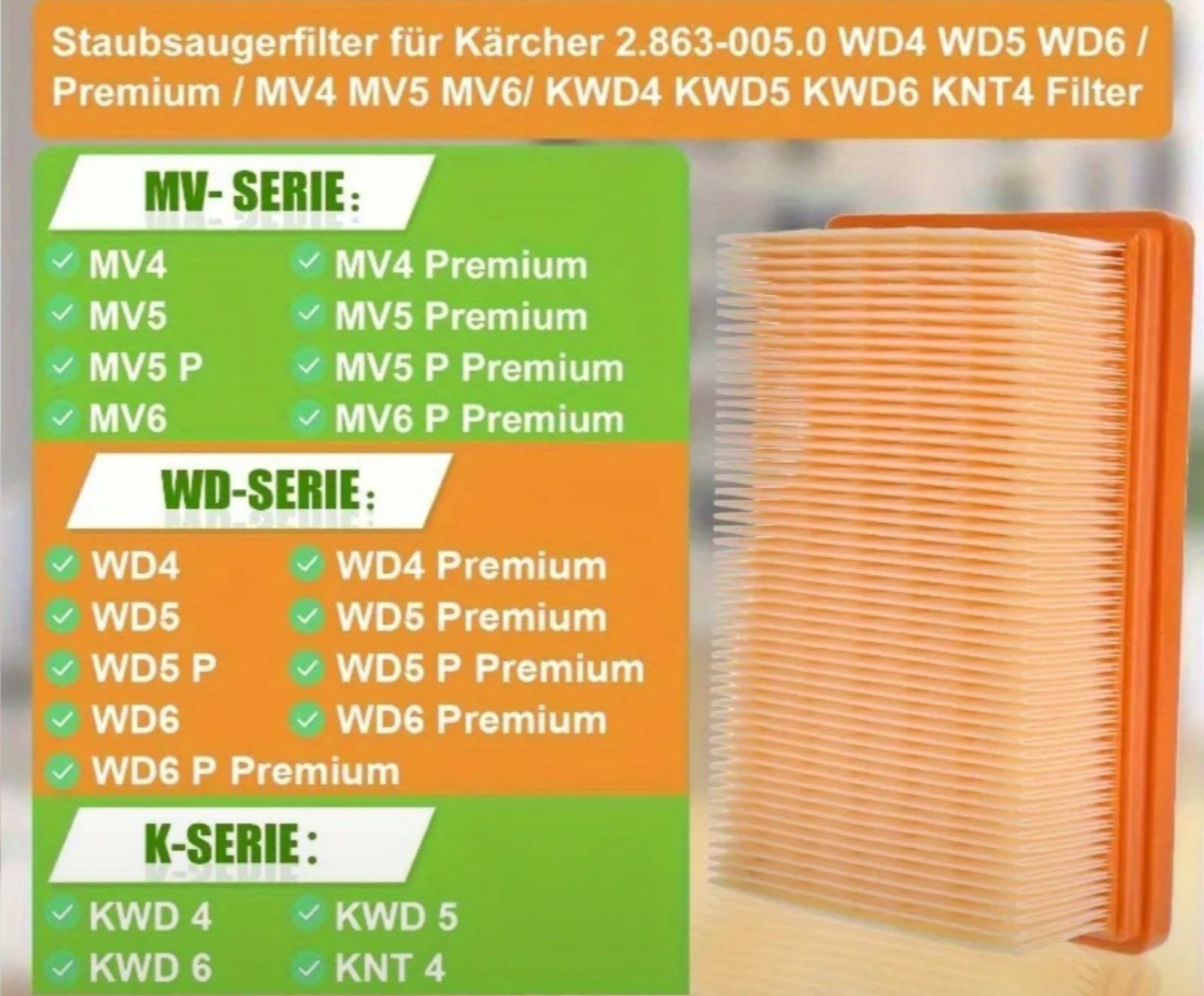 Фільтр пилососа керхер Karcher wd4 wd5 wd6
