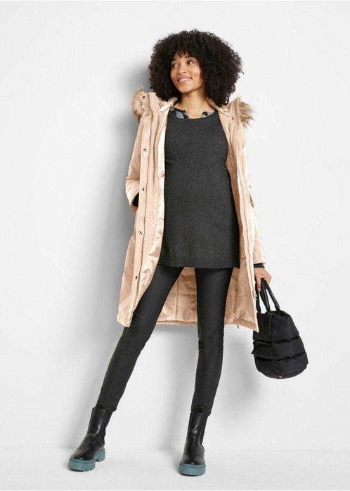 Kurtka ciążowa z wstawką dla dzidziusia - ocieplana Zimowa