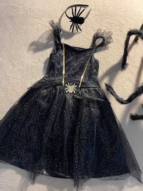 Strój karnawałowy - Czarownica, Królowa Pająków, Halloween 4-5y