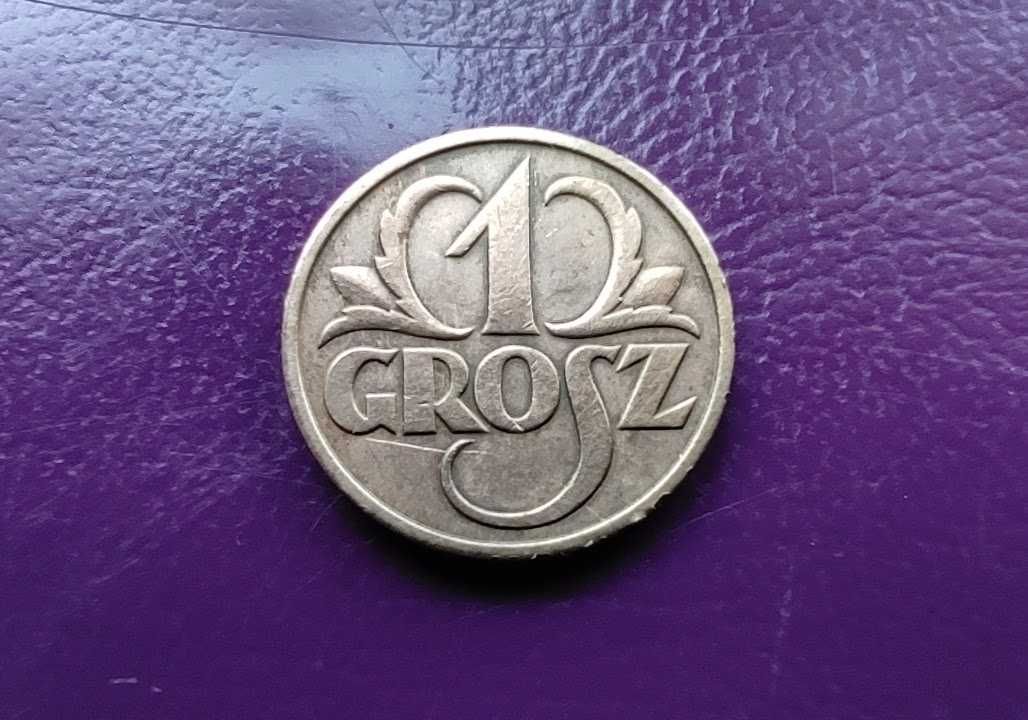 Moneta II RP - 1 grosz 1939 - Brąz- Rzadka/Piękna !