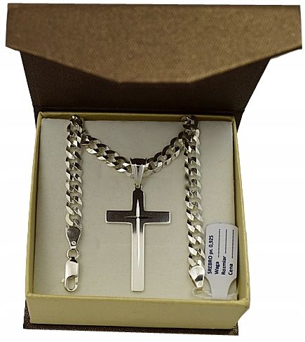 Łańcuszek Srebrny Pancerka + KRZYŻYK / - 50% !!!