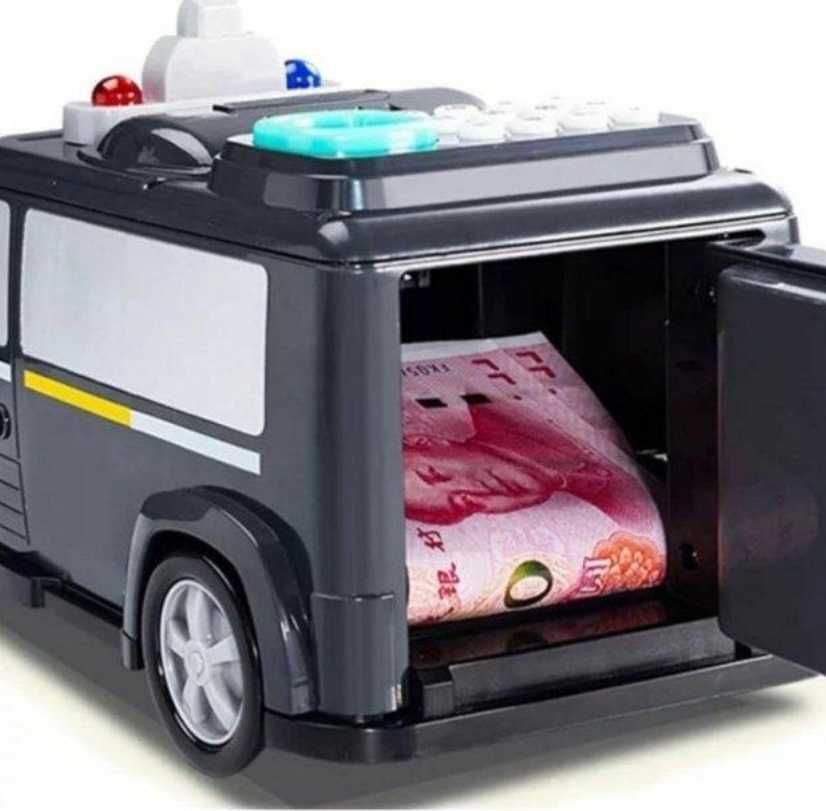 Сейф детский "Машина Money Transporter" с кодом и отпечатком пальца