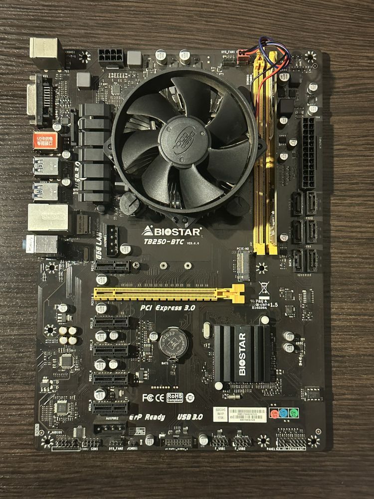 Комплект s1151 Biostar TB250-BTC + Celeron G4400T + 4GB DDR4
