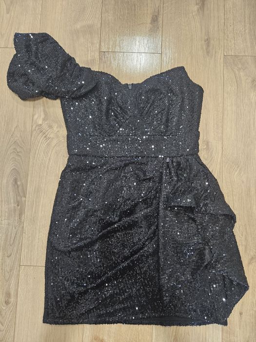 Sukienka cekinowa czarna LOU Diame xl