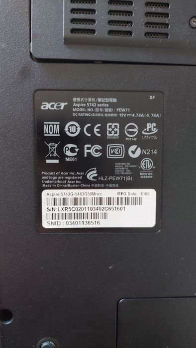 Acer aspire 5742G