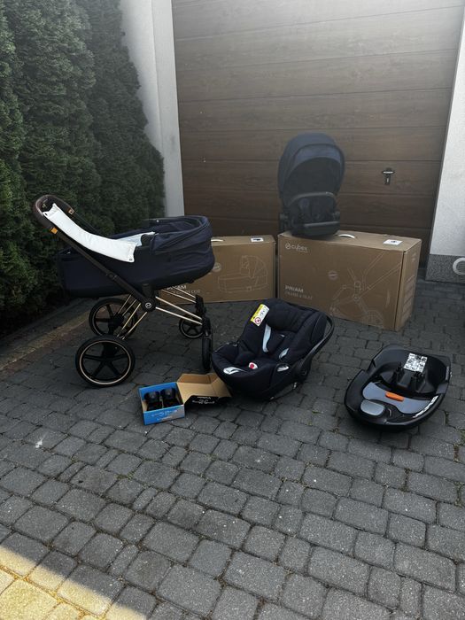 Cybex Priam zestaw gondola, spacerówka, nosidełko z bazą