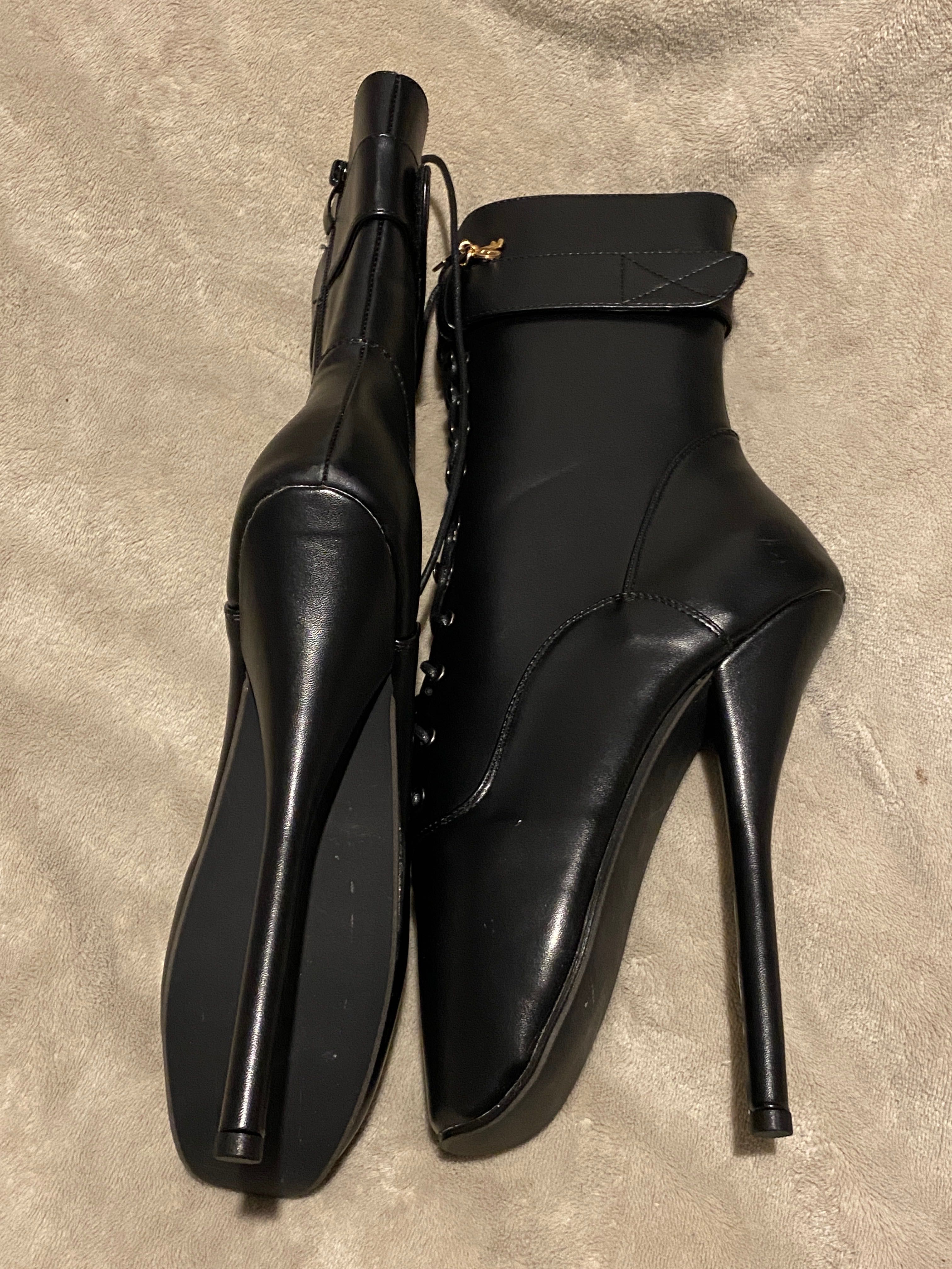 Skórzane eko wysokie szpilki 20 cm pole dance boots nie latex