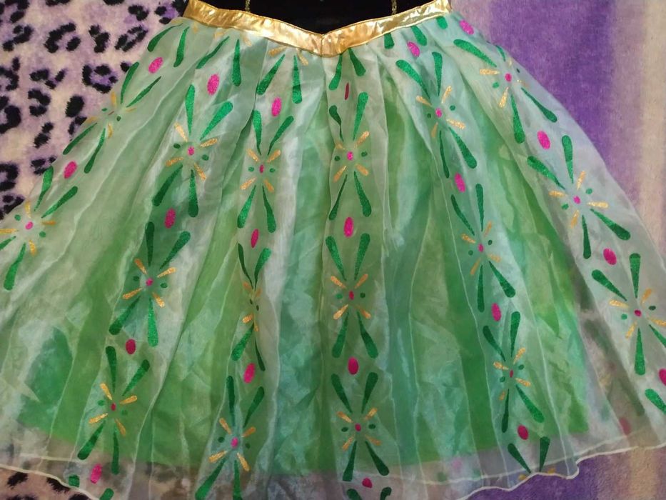 Карнавальное платье принцессы Анны  холодное сердце на 8-9 лет