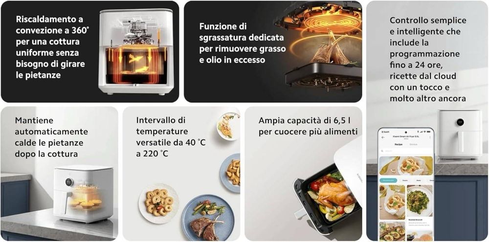 Мультипіч Xiaomi Mi Smart Air Fryer 6.5L БУ для великої сім’ї,чорний