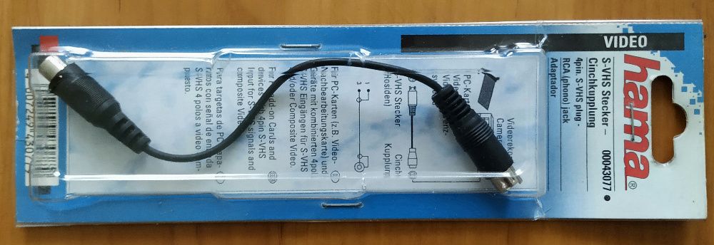 Hama wtyczką adapter S-VHS (Hosiden) Cinch złącze wideo, 4-biegunowy