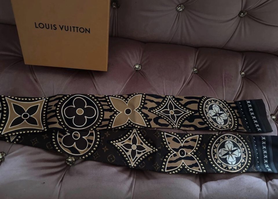 Louis Vuitton apaszka 100% jedwab wstążka jedwabna