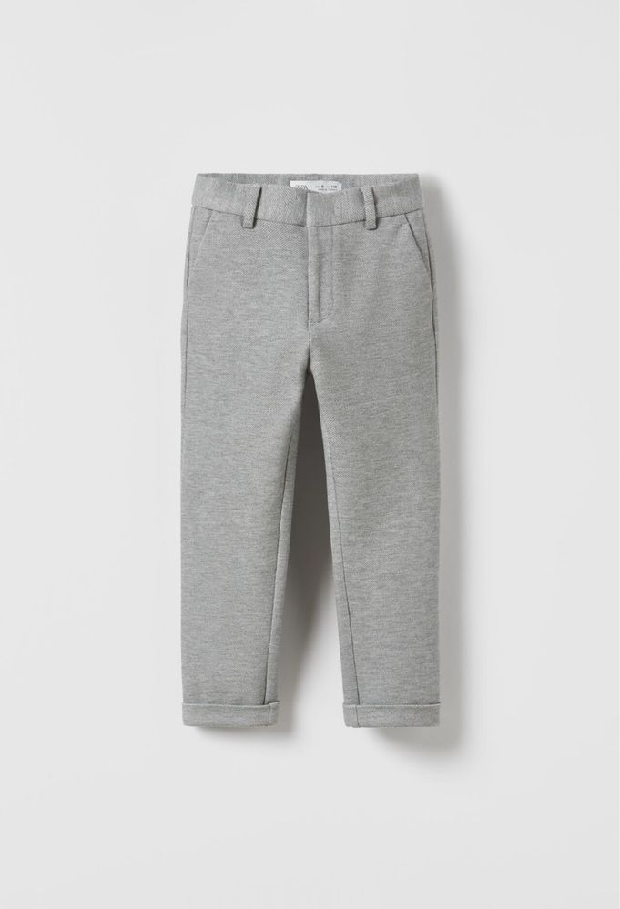 ZARA garnitur casual szary melanż 164 marynarka + koszula chinosy
