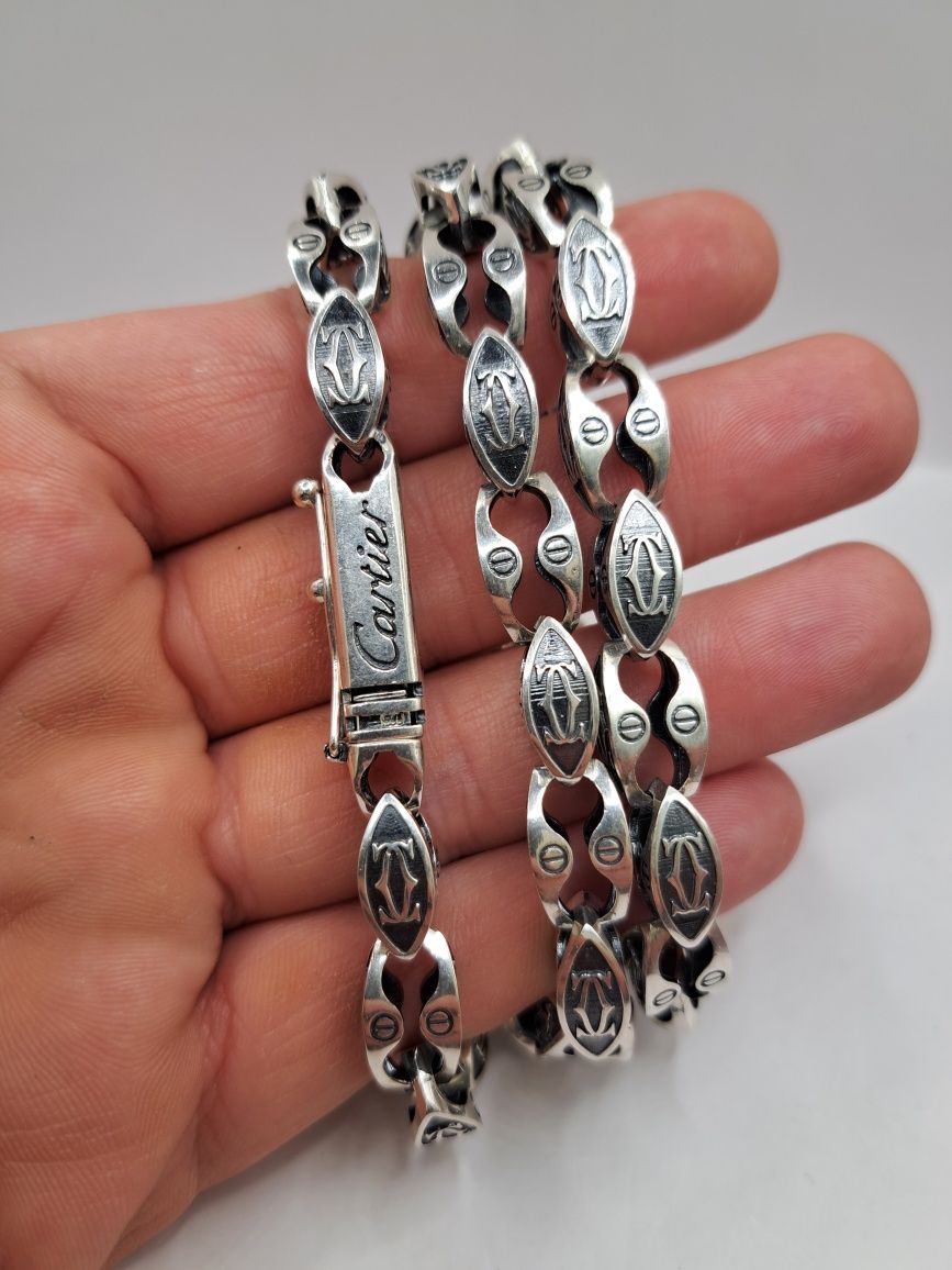 Piękne srebrne łańcuchy 925
