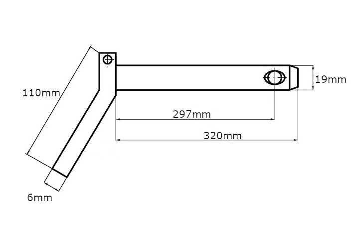 Sworzeń z uchwytem 19x332 mm