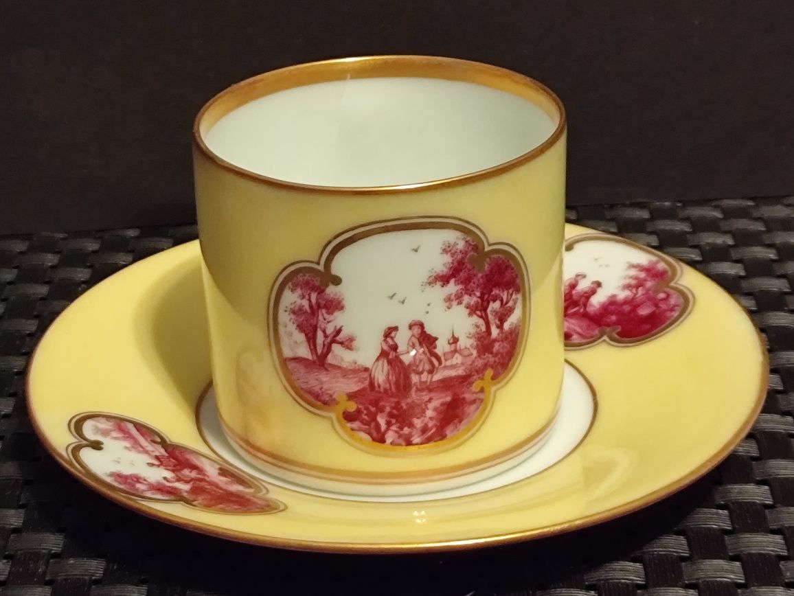 Porcelana CALAIS Czechy Dekor ROBRA Drezno Duo Mokka