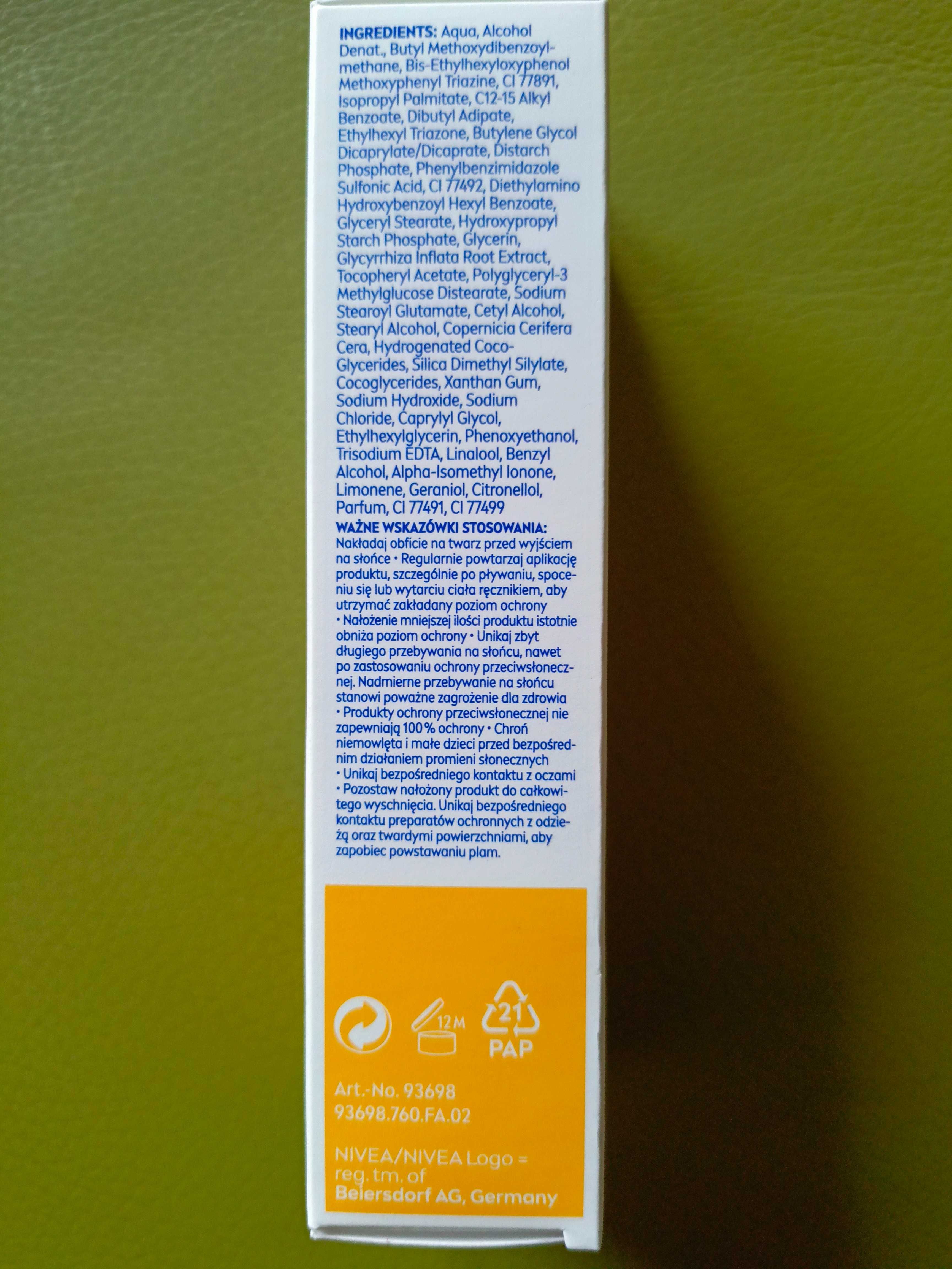 NIVEA SUN UV Face Shine Control long-lasting coverage SPF50