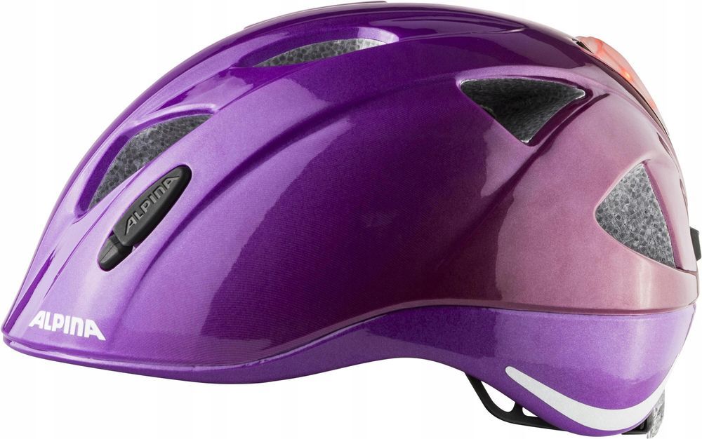 kask rowerowy dziecięcy alpina ximo flash berry gloss 47-51 cm led