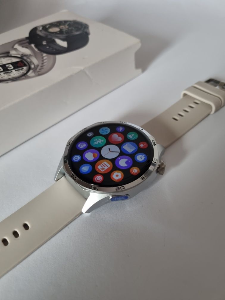 Smartwatch srebrny Amoled Menu PL