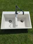 Zlew dwukomorowy plus bateria