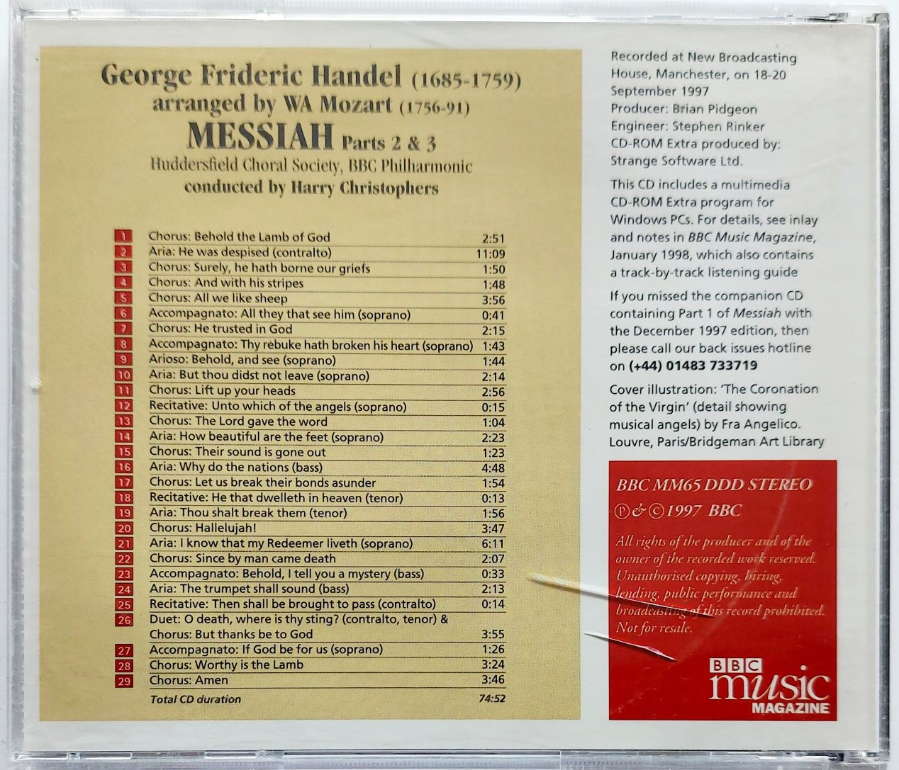 Handel Messiash Part 2 & 3 1997r