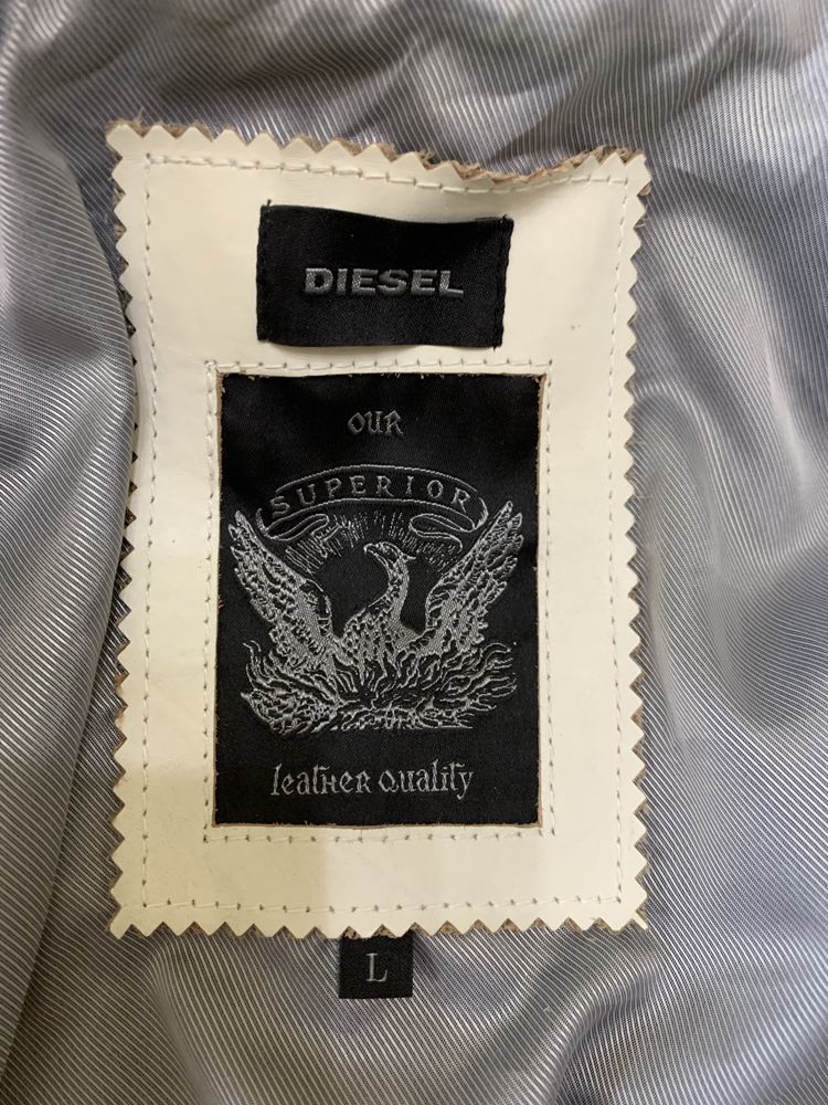 Чоловіча шкіряна куртка косуха Diesel, розмір L