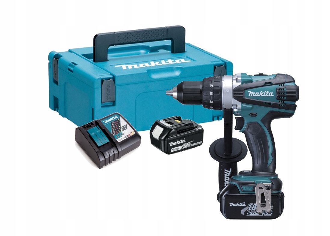 MAKITA Wiertarko-wkrętarka akumulatorowa 18V 2*5.0AH li-lon makpac