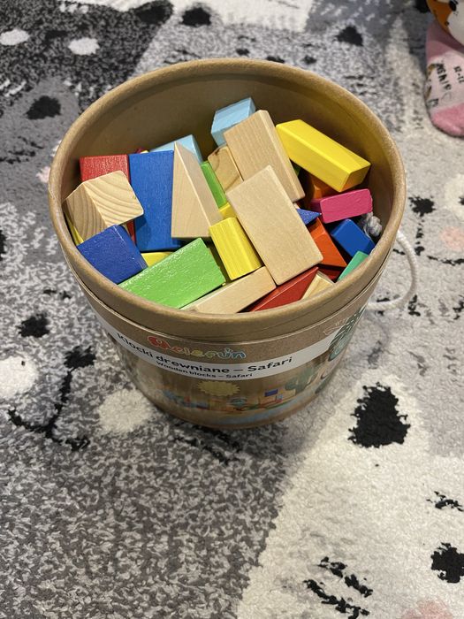 Klocki drewniane duży zestaw