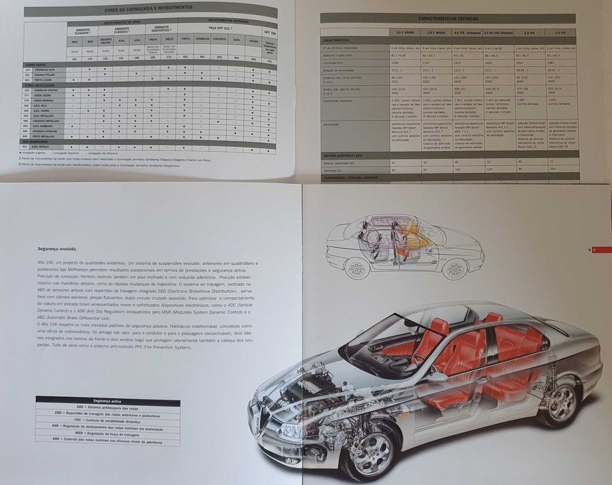 2 Catálogos automóvel Alfa Romeo 156 - Ano 2002