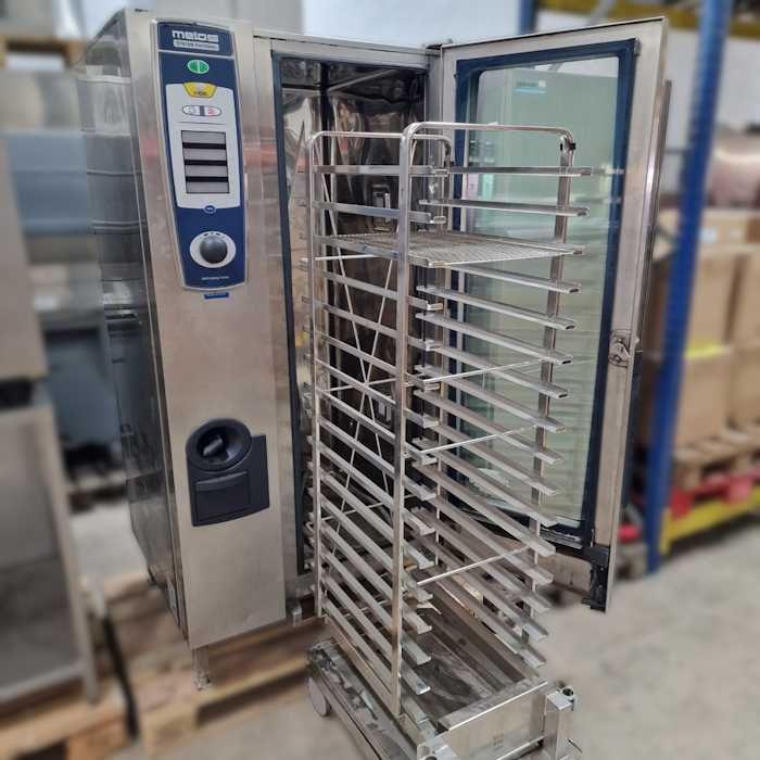 Forno convetor misto Rational elétrico com carro de 20 níveis GN 1/1