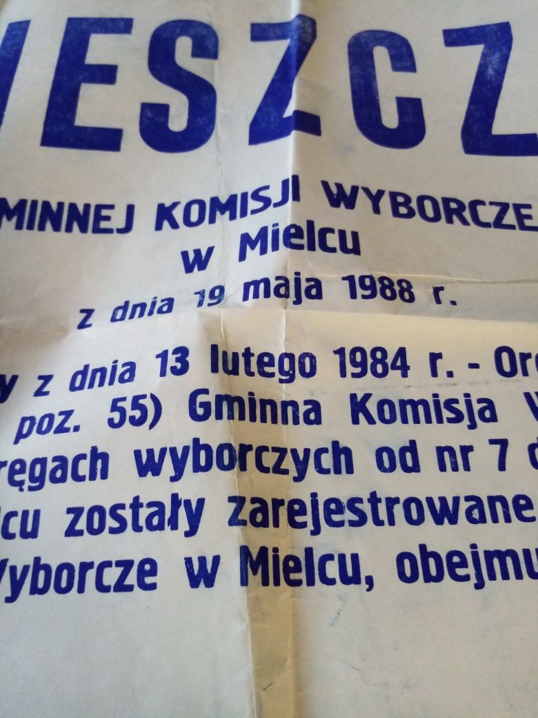 Skarby PRLu. Obwieszczenie wyborcze 1988r