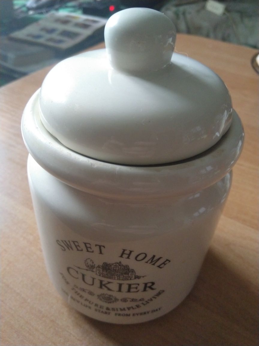 SWEET HOME - cukier sugar cekierniczka kultowa porcelanowa cukiernica