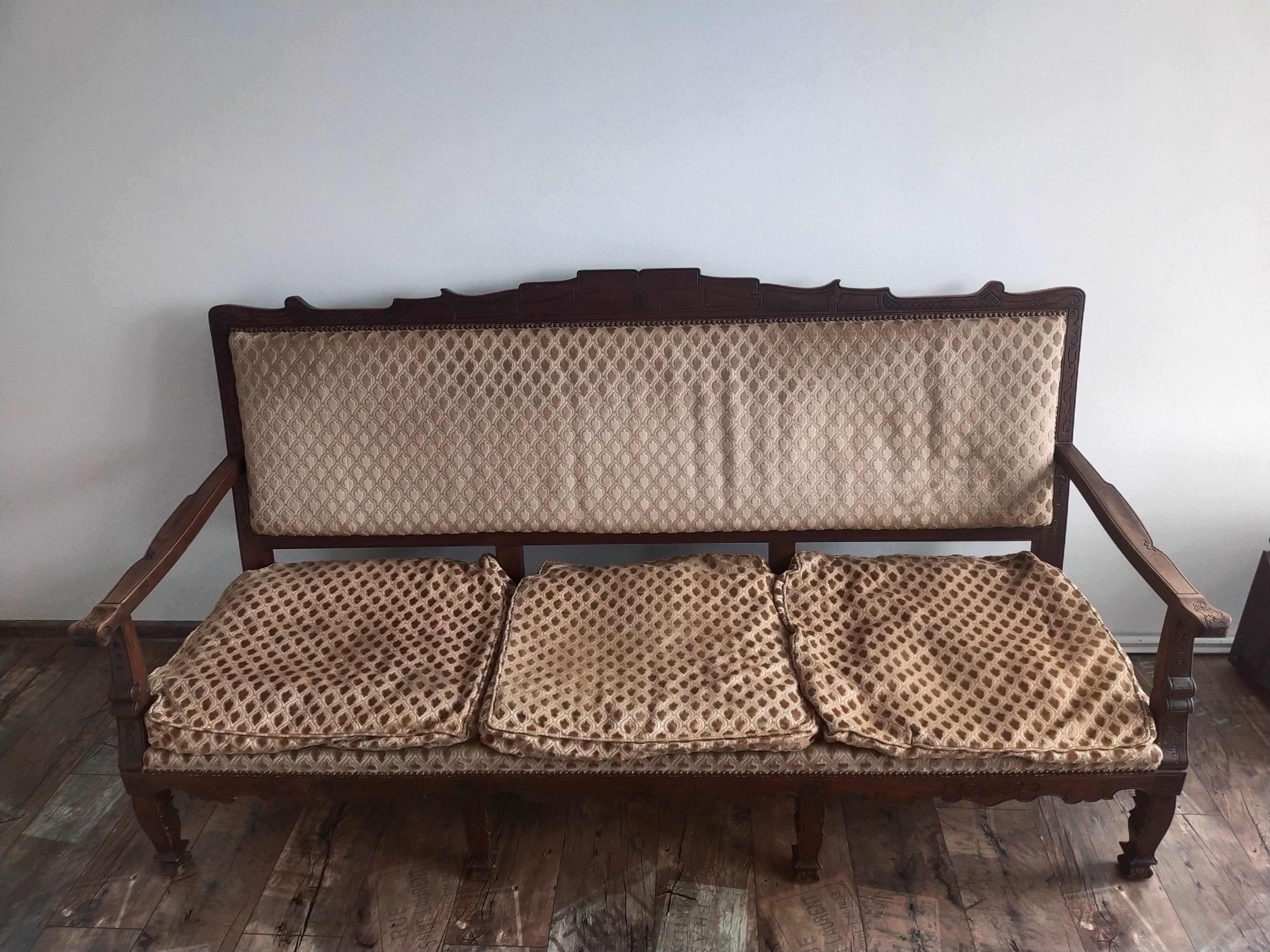 zabytkowa solidna antyczna  kanapa  sofa ława antyk staroć
