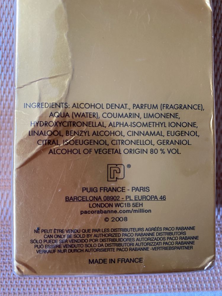Paco rabanne 1 million parfum, 100 мл