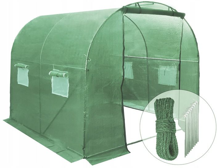 HIT Namiot ogrodniczy tunel foliowy folia szklarnia ogrodowa 4m² (2x2)