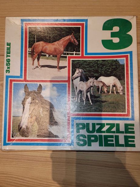 Puzzle niemieckie z 1979r no525 Pferde z RPS Handels Gmbh West Germany