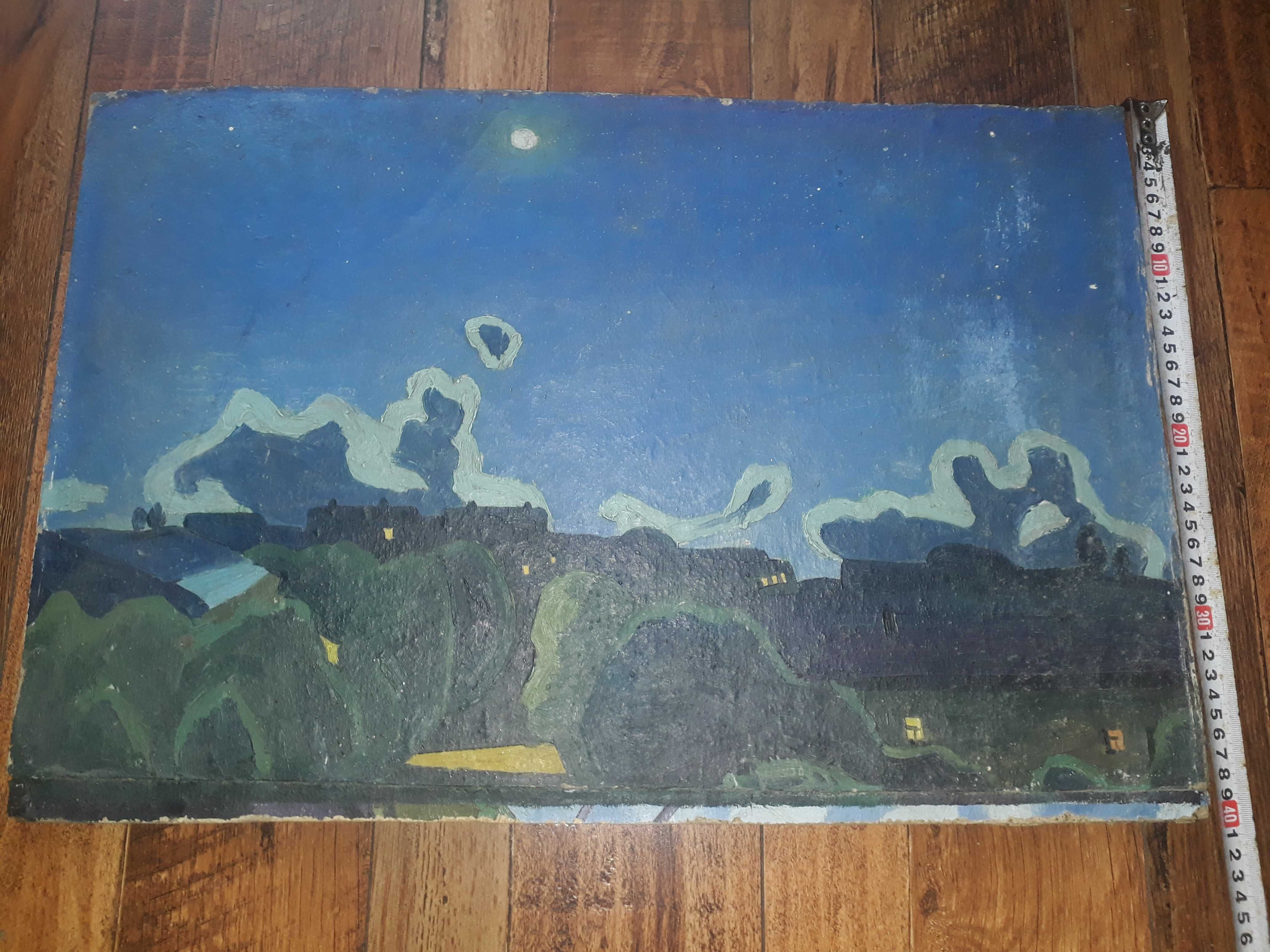 Картина художника Скорлупина "Ночь в Севастополе", г. Мариуполь 1962 г