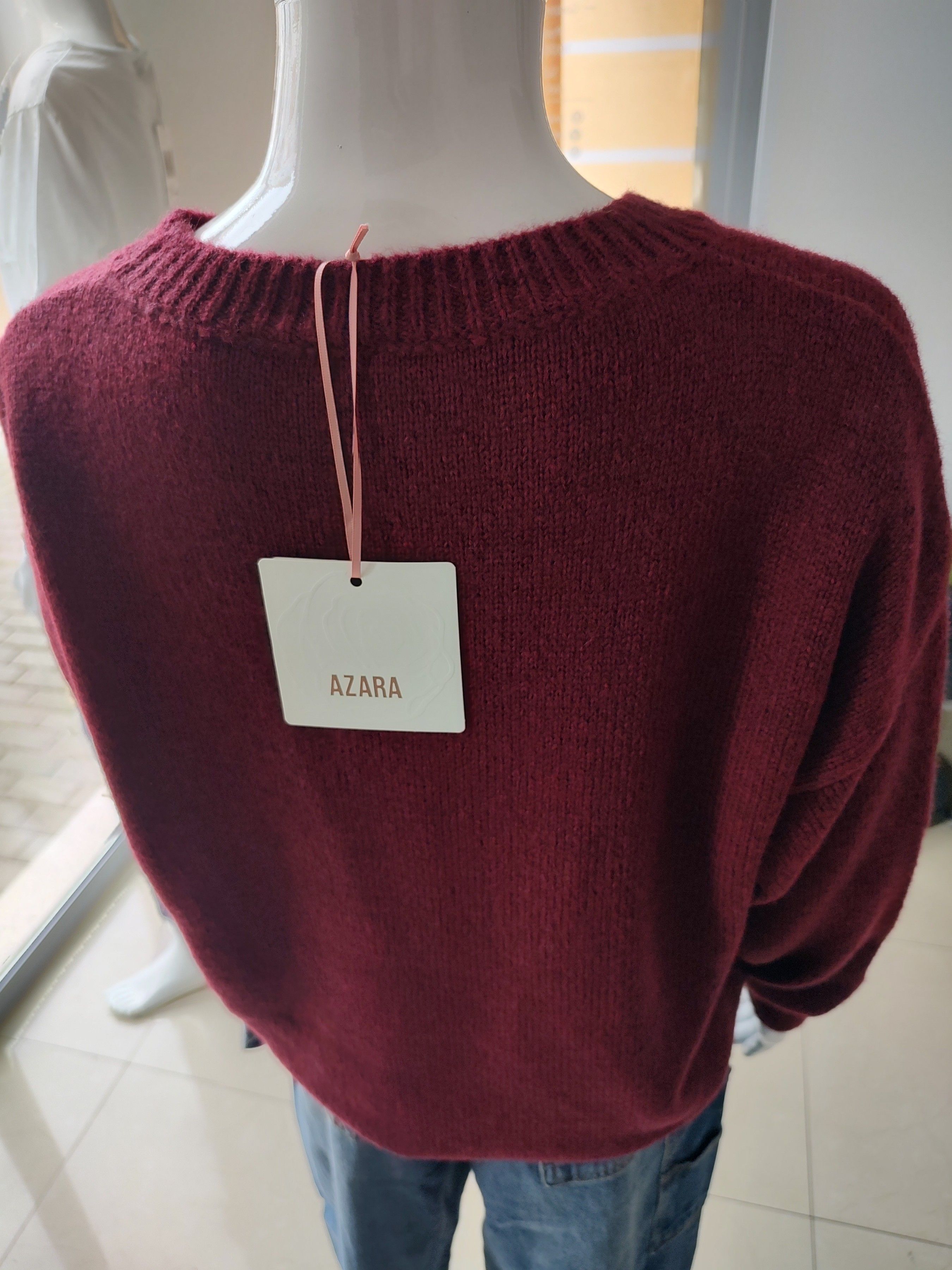 Sweter z napisem Soho - bordowy One size Azara