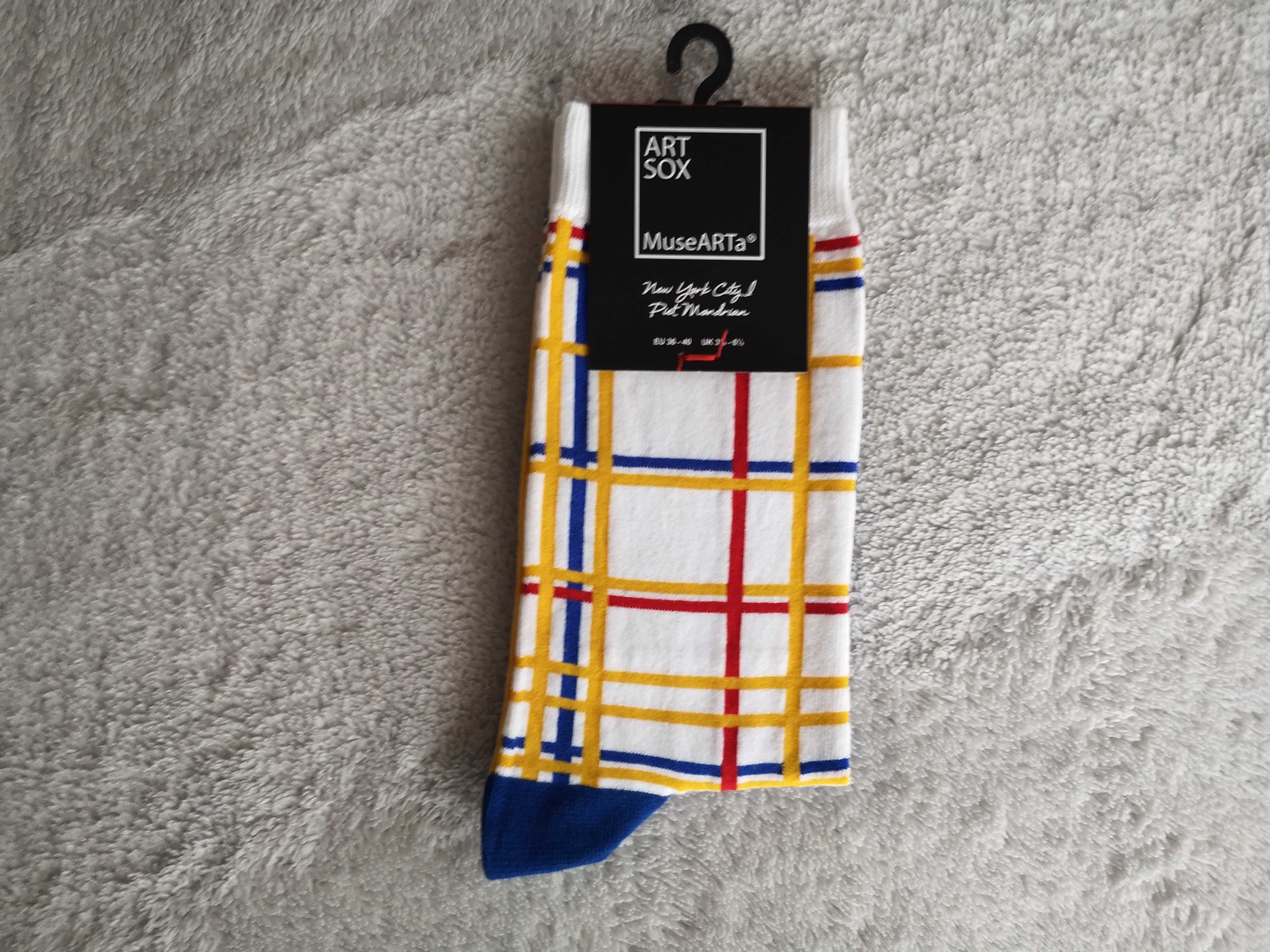 Nowe artystyczne skarpety skarpetki Musearta 36 - 40 Piet Mondrian