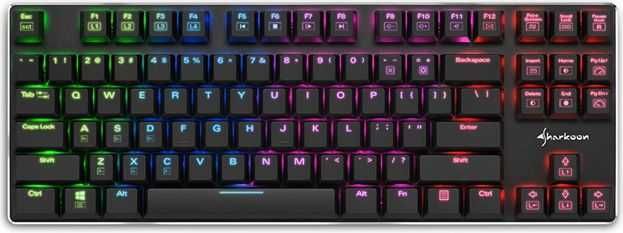 mechaniczna klawiatura niski profil Sharkoon PureWriter TKL Kailh Red