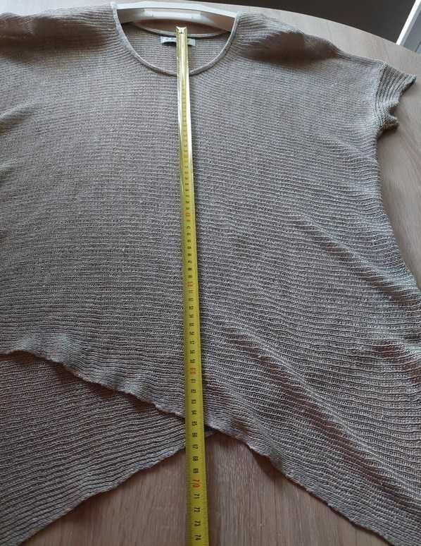 Asymetryczna bluzka naturalny 100% len jak Zuza Bart 120cm pachy 50 52