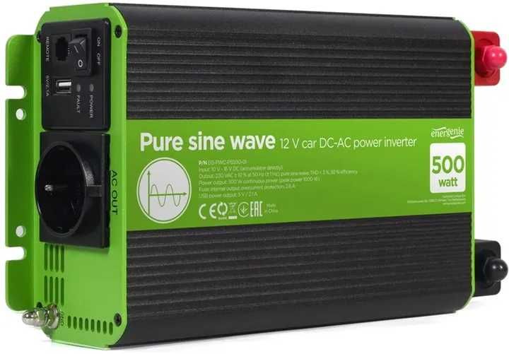 Інвертор для Котла з Чистим Синусом 500W EnerGenie EG-PWC-PS500-01