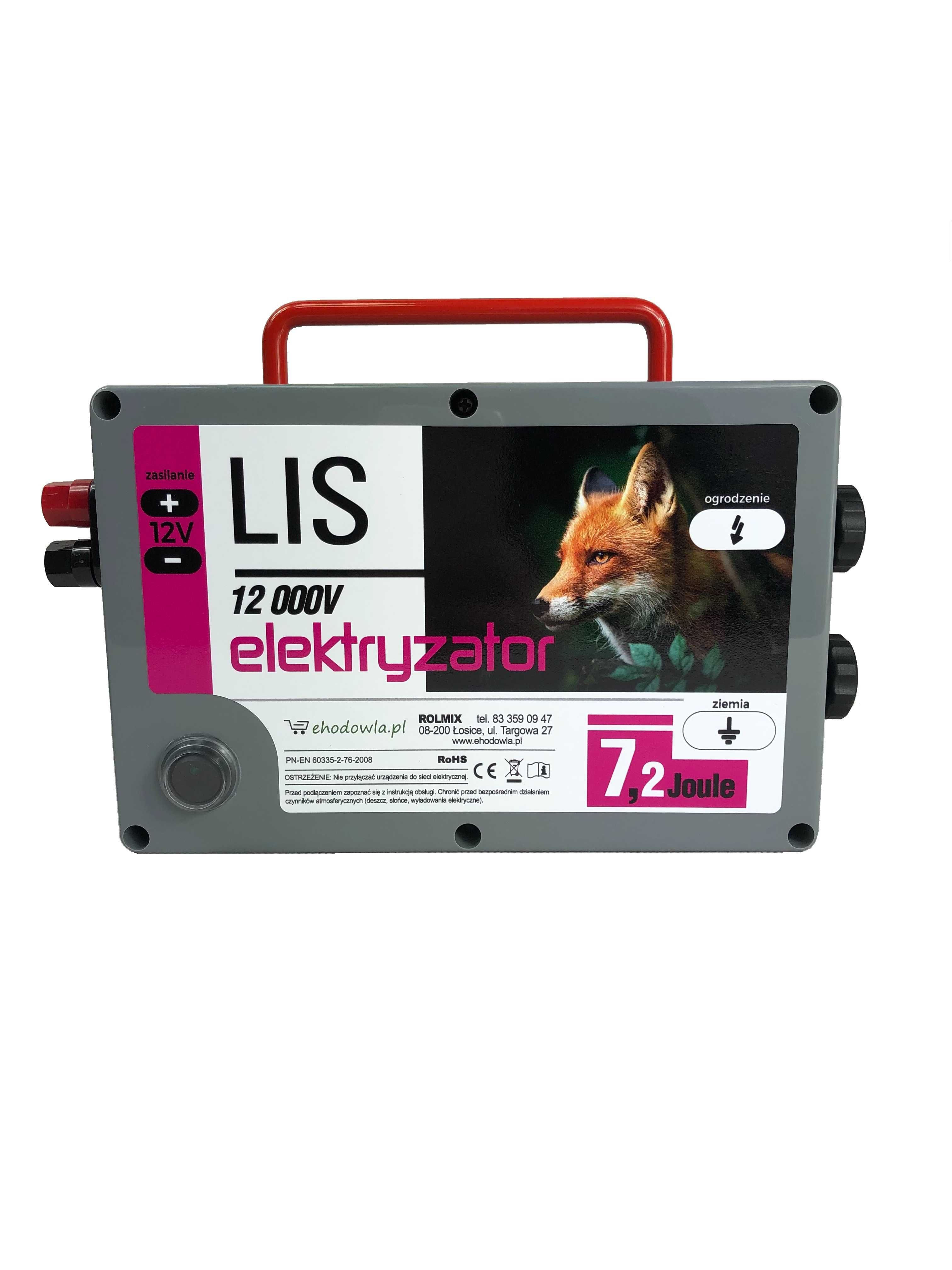 Elektryzator Pastuch elektryczny na lisy do 90km - LIS 7,2J
