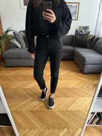 ZARA Spodnie jeansowe, czarne, straight leg, roz. 38