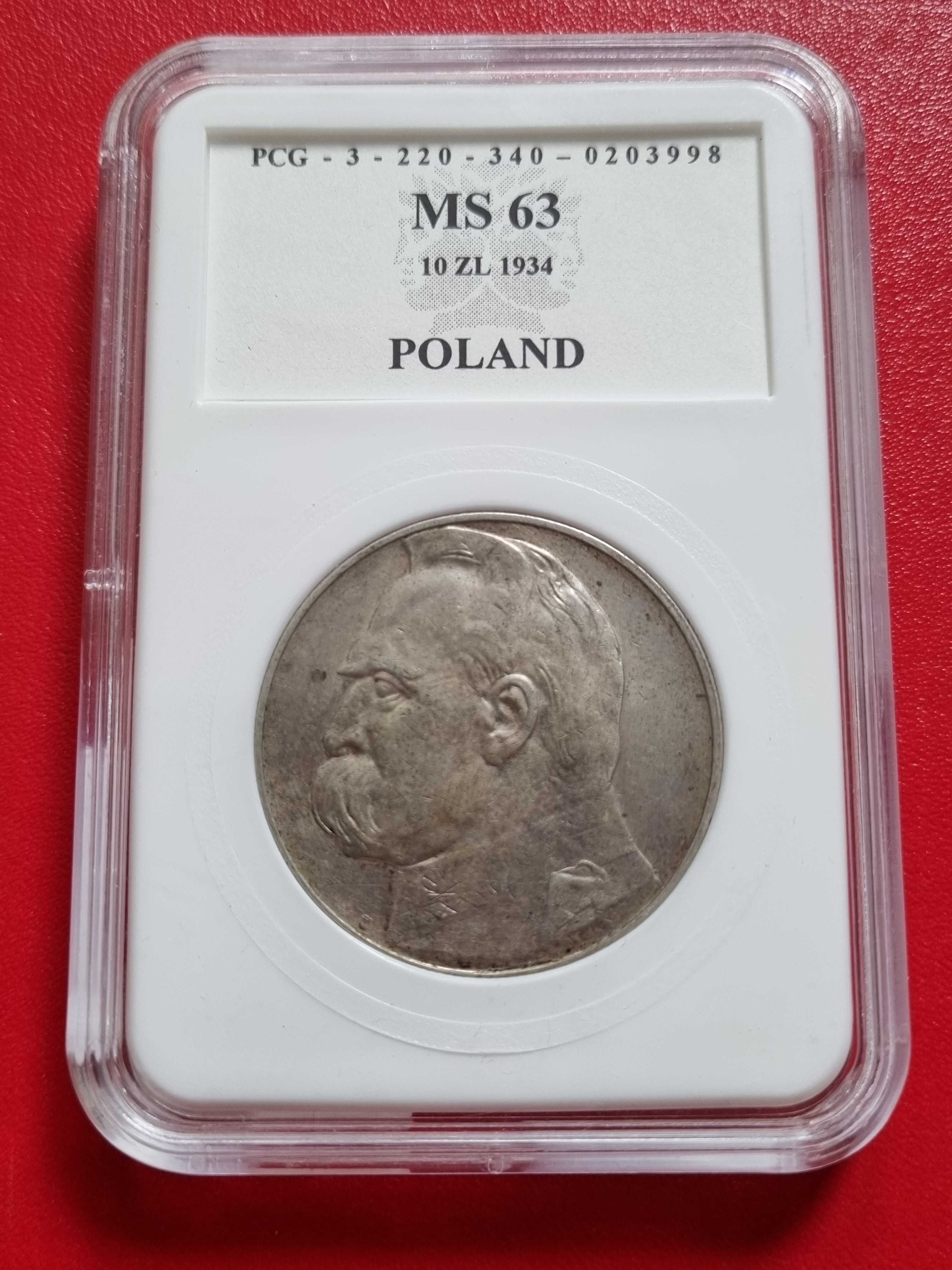 10zł 1934 Piłsudski Grading MS 63