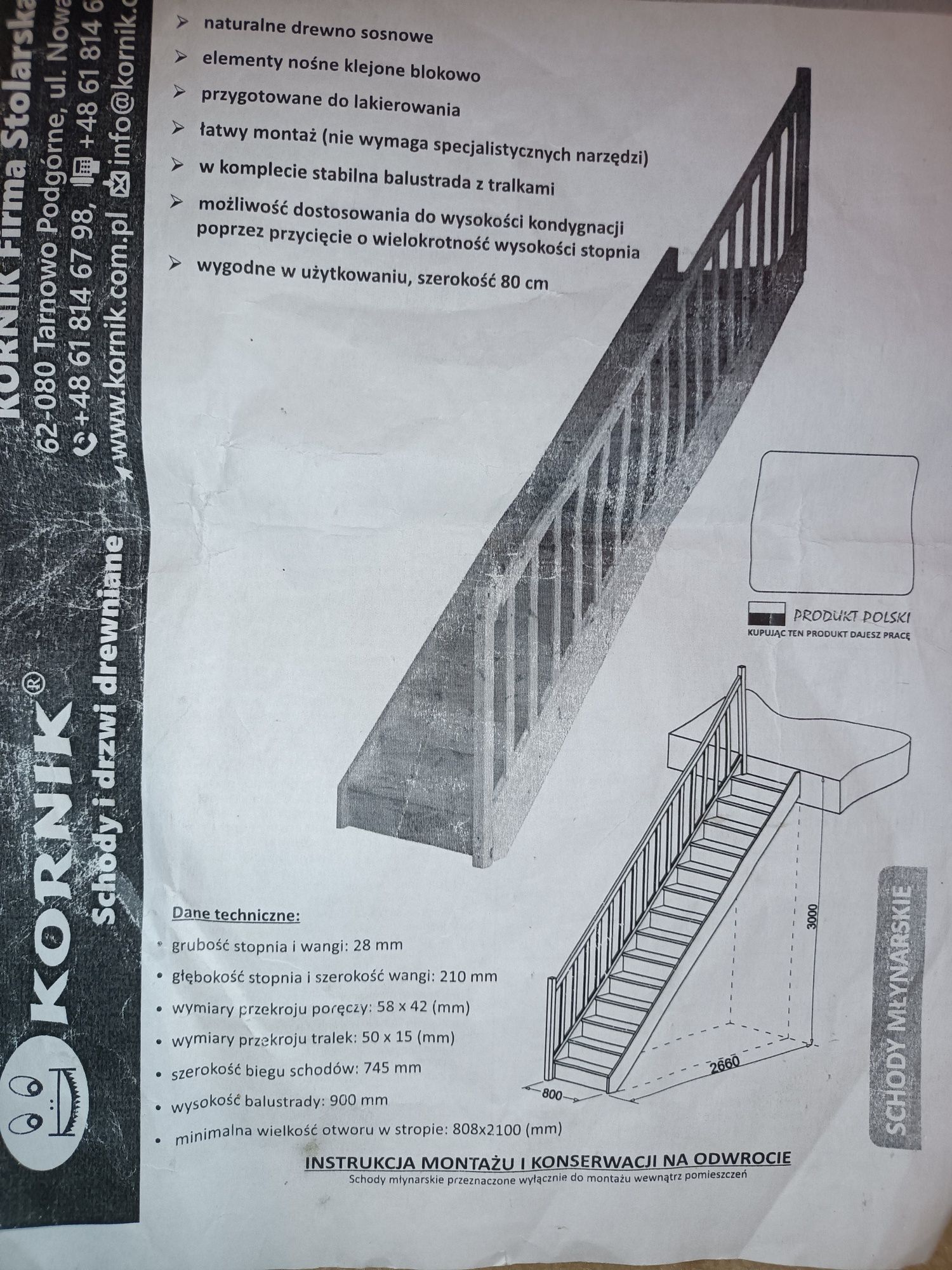 Schody drewniane- młynarskie
