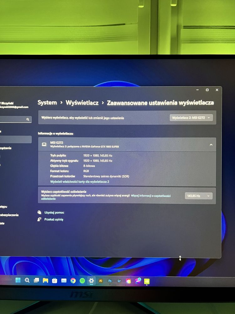 Monitor MSI optix g272 27” 144hz 1ms